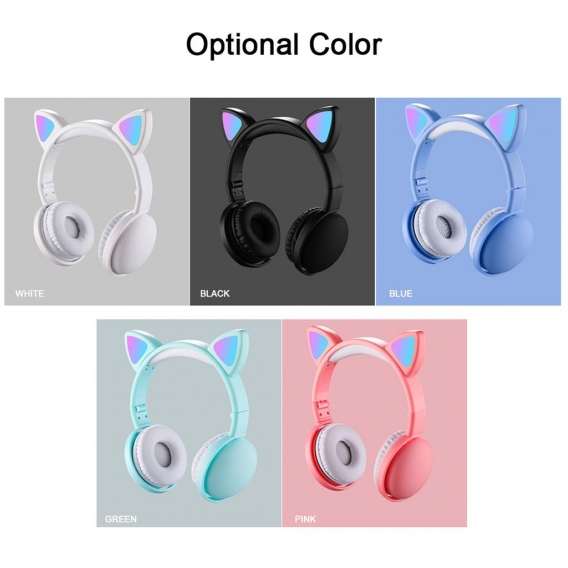 LED Katze Ohr Kopfh?rer RGB Farbe Bluetooth 5.0 Headsets Noise Cancelling Faltbare Erwachsene Kinder Kopfh?rer mit Mikrofon