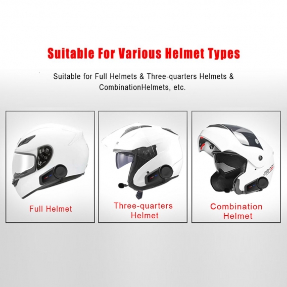 Maxto M2 BT Motorradhelm Intercom FM Helm Wasserdichter Moto Interphone Ersatz fuer Vimoto SENA Headsets 1PCS Schwarz