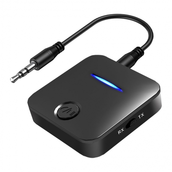 Bluetooth 5.0 Sender und Empfänger, 3,5 mm Aux, Stereo-Freisprech-Audio-Musik, Wireless-Adapter mit Mikrofon, für Auto-PC-TV-Kop