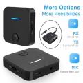 Bluetooth 5.0 Sender und Empfänger, 3,5 mm Aux, Stereo-Freisprech-Audio-Musik, Wireless-Adapter mit Mikrofon, für Auto-PC-TV-Kop