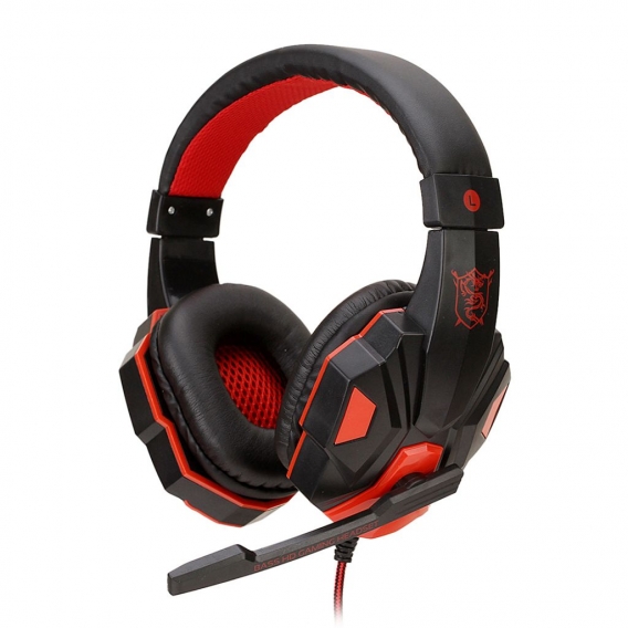 Soyto SY830MV Stereo Gaming Headset Lautstärkeregler mit Mikrofon für PC-(rot)