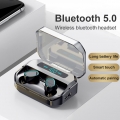 Wireless Bluetooth 5.0 Digitalanzeige Kopfhoerer In-Ear-Ohrhoerer Kopfhoerer Schwarz