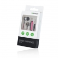 In Ear Sport Kopfhörer Stereo Headset Nylon Kabel mit Mikrofon 3,5mm für Handy iPhone Samsung Galaxy Sony Xperia Huawei Pink