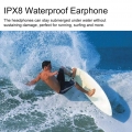 IPX8 Wasserdichte Bluetooth-Kopfhoerer CSR Wireless Stereo Headset mit Mikrofon Bass Sport Lauf Kopfhoerer