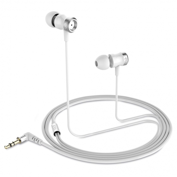 conecto In-Ear Kopfhörer / Earphones mit 3 Ohrpassstücken - 9.2mm Lautsprecher, dreifacher Kabel-Knickschutz, 1.2m Kabel (Aramid