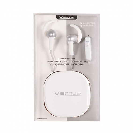 In Ear Sport Kopfhörer mit Ohrbügel Ohrhörer Stereo Headset 3,5mm Klinke mit Mikrofon Weiß für Smartphones für iPhone, Samsung, 