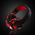 LED Light Soft Ear Muff Einstellbares Over-Ear-PC-Notebook-Gaming-Headset-(Schwarz Rot)