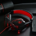 LED Light Soft Ear Muff Einstellbares Over-Ear-PC-Notebook-Gaming-Headset-(Schwarz Rot)