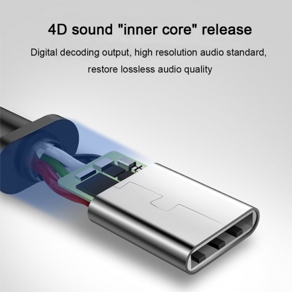 Typ-C-Ohrhörer In-Ear-Ohrhörer aus Metall mit Kabelsteuerung Ohrhörer mit Mikrofon, geräuschisolierender, bassgetriebener Sound