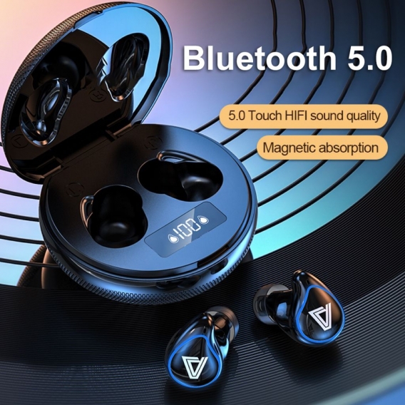 TWS Wireless Bluetooth 5.0 Touch Digitalanzeige Kopfhoerer Ohrhoerer Kopfhoerer Weiss