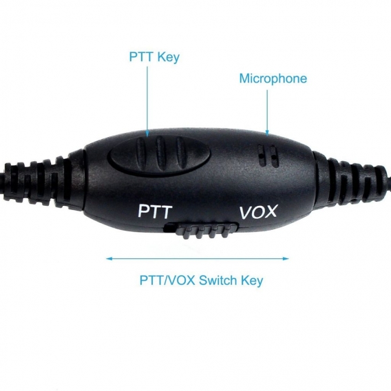 Retevis R114 Funkgerät Over Ear Headset Rauschunterdrückung VOX Kopfhörer 2 Pin Kompatibel mit Walkie Talkie RT24 RT27 RT21 RT22