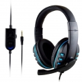 3,5 mm kabelgebundenes Gaming-Headset Kopfhörer HD-Mikrofon-Kopfhörer für Xbox-ONE für PS4-(Schwarz Blau)