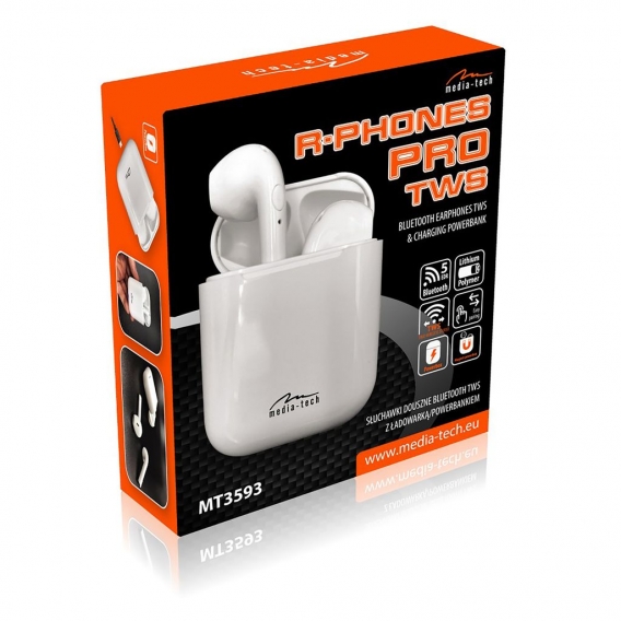 Tragbare Kopfhörer Bluetooth Ladegerät Powerbank Mikrofon Media-Tech In-Ear