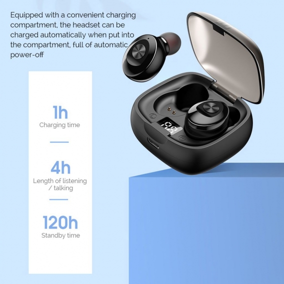 TWS Bluetooth 5.0 Wireless-Kopfhörer Mini-Smart-In-Ear-Headset mit automatischer Kopplung von Ohrhörern mit Mikrofonaufnahme