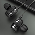 Dual Dynamic Circle Heavy Bass In-Ear-Kopfhörer mit Kabel und Mikrofon-(Schwarz)Double Horn