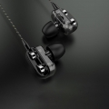 Dual Dynamic Circle Heavy Bass In-Ear-Kopfhörer mit Kabel und Mikrofon-(Schwarz)Double Horn