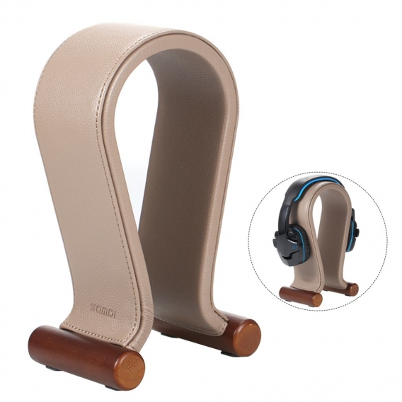 Samdi Leder-Kopfhörerständer Universal Gaming Headset Holder Headphone Support【Grau】