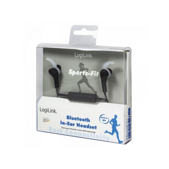 LogiLink Bluetooth 4.1 In Ear Headset stereo schwarz