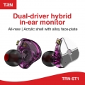 TRN ST1 1DD 1BA Hybrid-In-Ear-Kopfhörer mit Mikrofon HIFI DJ-Monitor Laufender Sport-Kopfhörer-Ohrstöpsel-Headset mit abnehmbare