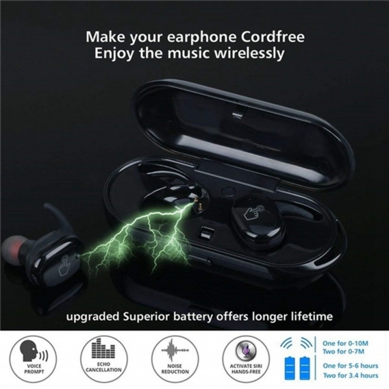 TWS Drahtlose Bluetooth 5.0 Kopfhörer Earphone Ohrhörer Wasserdichtes Headset 2021