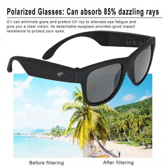 G1 Polarisierte Gläser Sonnenbrille CSR8635 Bluetooth Knochenleitung Headset SmartTouch Stereo Musik Kopfhörer Drahtlose Kopfhör