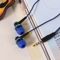 Universeller, geflochtener In-Ear-Subwoofer mit Musikkabel und Mikrofon Blau