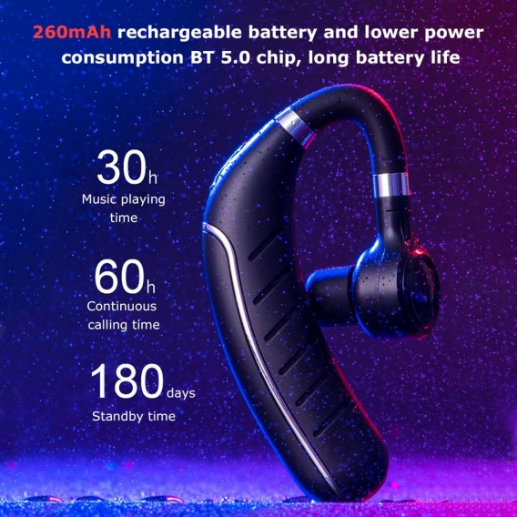 FC1 Business Bluetooth 5.0 Headset Drahtlose Kopfhoerer Ohrbuegel Kopfhoerer Noise Cancelling Freisprechen mit Mic Voice Broadca