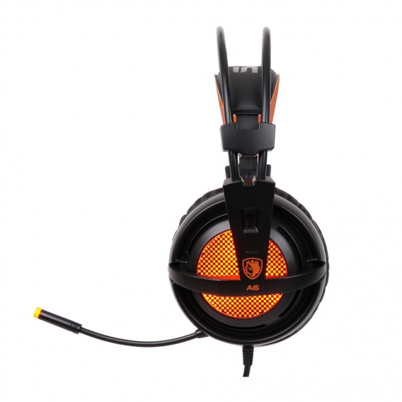 A6 7.1 Surround-Sound-Stereo-Over-Ear-USB-Gaming-Headset Für PC Orange Farbe Orange