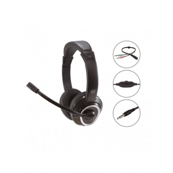 CONCEPTRONIC Headset Klinke 2m Kabel,Mikro,Fernb.Stereo Y sw