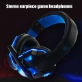 LED-Licht Weicher Ohrenschuetzer Einstellbarer Over-Ear-PC-Notebook-Gaming-Headset mit Kabel Blau Weiss