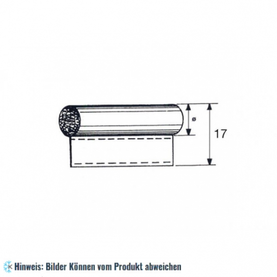 Moosgummidichtung D＝8 mm weiß Stoffbespannt 1m