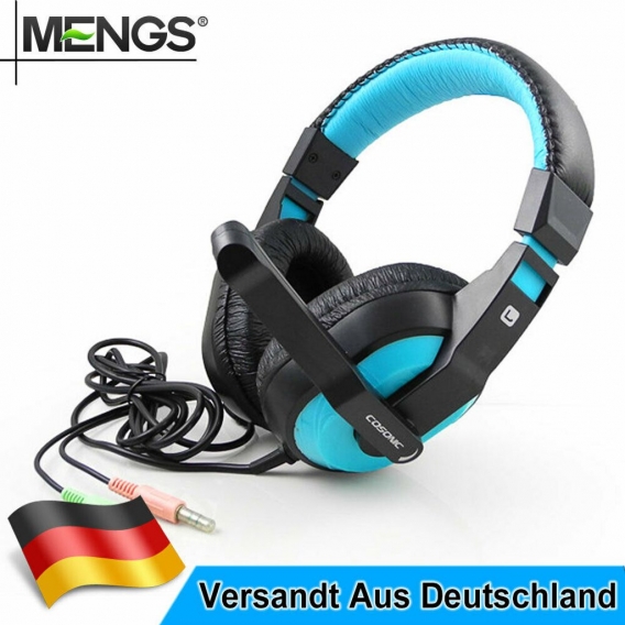 Gaming Headset Stereo 3,5 mm Kopfband Spielkopfhörer mit Mikrofon Für PC  Laptop