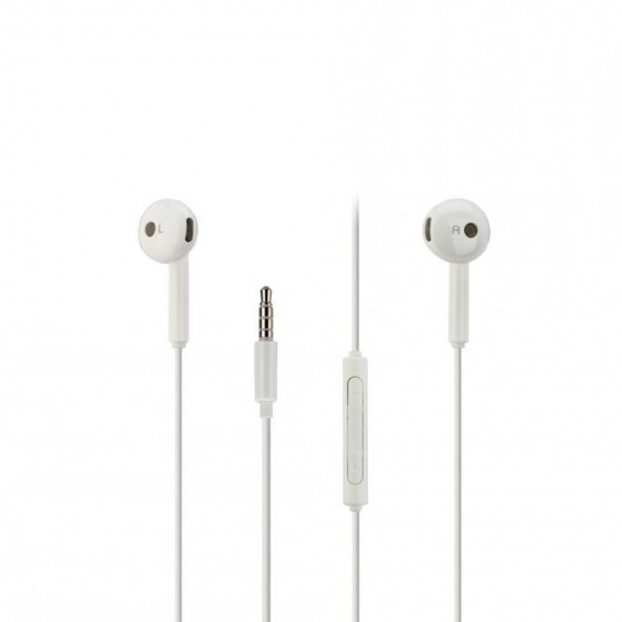 Original Huawei Headset AM115 in Weiss für P20 Kopfhörer Ohrhörer geformt Head-Set 3,5mm Stecker Stereo Sound Bulk verpackt + gr