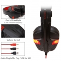 SY860MV Gaming Headset 3,5 mm Kabel ueber Ohr Kopfhoerer Noise Cancelling-Kopfhoerer mit Mikrofon LED-Licht Lautstaerkeregler AU