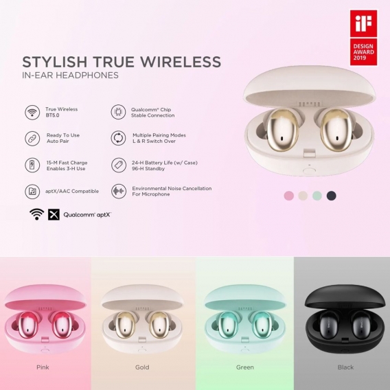 Xiaomi 1MORE Stilvolle True Wireless In-Ear-Kopfhoerer TWS Bluetooth Mini-Kopfhoerer Sport Business Headset Unterstuetzung aptX 