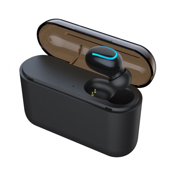 HBQ-Q32 Einohr-Kopfhörer Drahtlose Bluetooth 5.0 In-Ear-Kopfhörer Magnetic Music Earnuds Sport-Ohrhörer mit Ladebox USB-Port-Pow