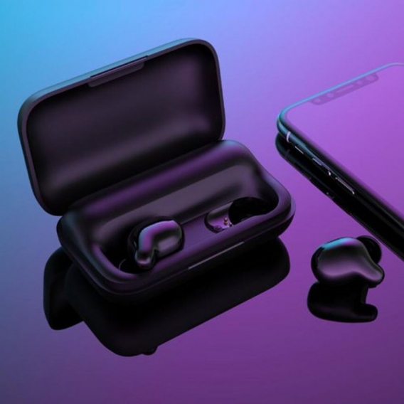 Haylou T15 TWS Echte drahtlose Stereo-Mini-Binaural-Ohrh?rer In-Ear-Bluetooth 5.0-Ohrh?rer mit Mikrofon und 2200-mAh-Ladestation