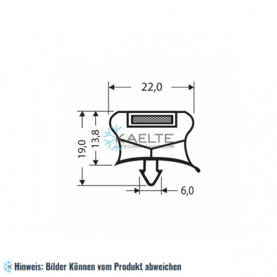 Eindrückprofil PVC grau L ＝ 2,55 m mit Magnet M18