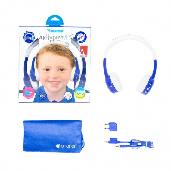 BuddyPhones Kinderkopfhörer - Inflight - Blau