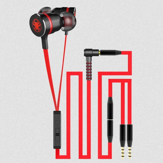 In-Ear-Kopfhörer mit Kabel, magnetischer PC-Telefon-Gaming-Headset mit Mikrofon, rot