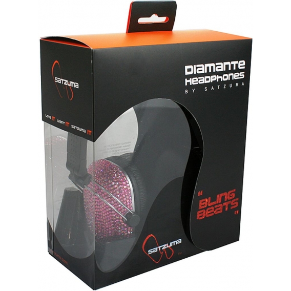 Satzuma Diamtante Headphone, stereophonisch, Pink, verkabelt, 1.2 m, Telefon