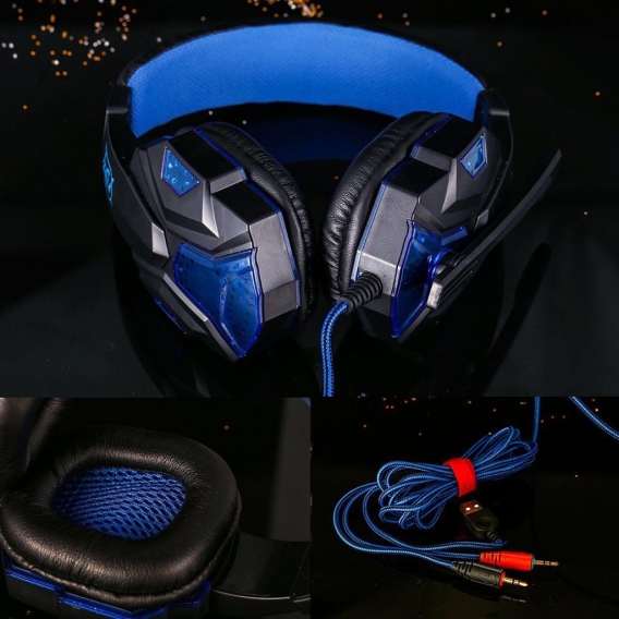 Gaming Headset Stereo Surround Kopfhörer 3,5 mm mit Mikrofon für PS4 PS3 Laptop