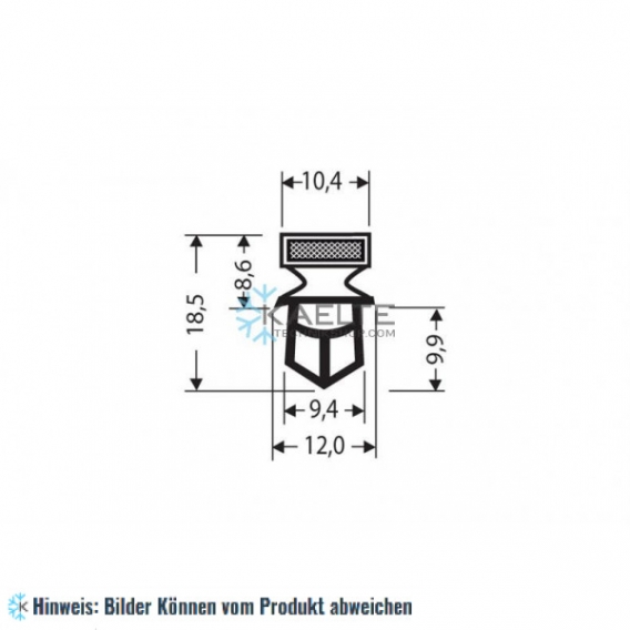 Eindrückprofil PVC grau L ＝ 2,55 m mit Magnet