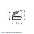 Flachprofil PVC weiß - L ＝ 2,55 m mit Magnet M25