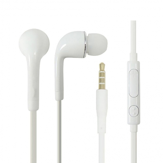 K-S-Trade Kopfhörer Headset kompatibel mit Motorola Moto G52 mit Mikrofon u Lautstärkeregler weiß 3,5mm Klinke Kabel Headphones 