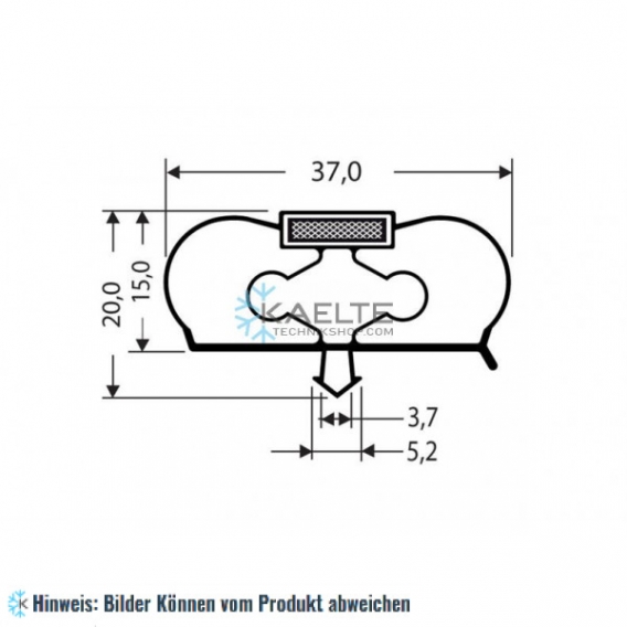 Eindrückprofil PVC grau L ＝ 2,55 m mit Magnet CS20