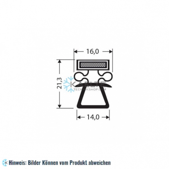 Eindrückprofil PVC grau L ＝ 2,55 m mit Magnet M71