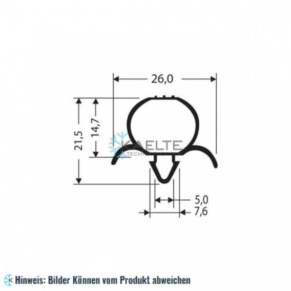 Eindrückprofil PVC blaugrau L ＝ 2,5 m