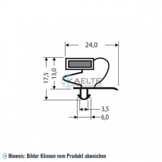 Eindrückprofil PVC grau L ＝ 2,55 m mit Magnet M18