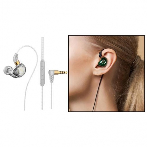 2 X 3,5 Mm Bass-Headset In-Ear-Kopfhörer, Stereo-Ohrhörer, Kopfhörer, Kabelgebundenes Mikrofon, Klar